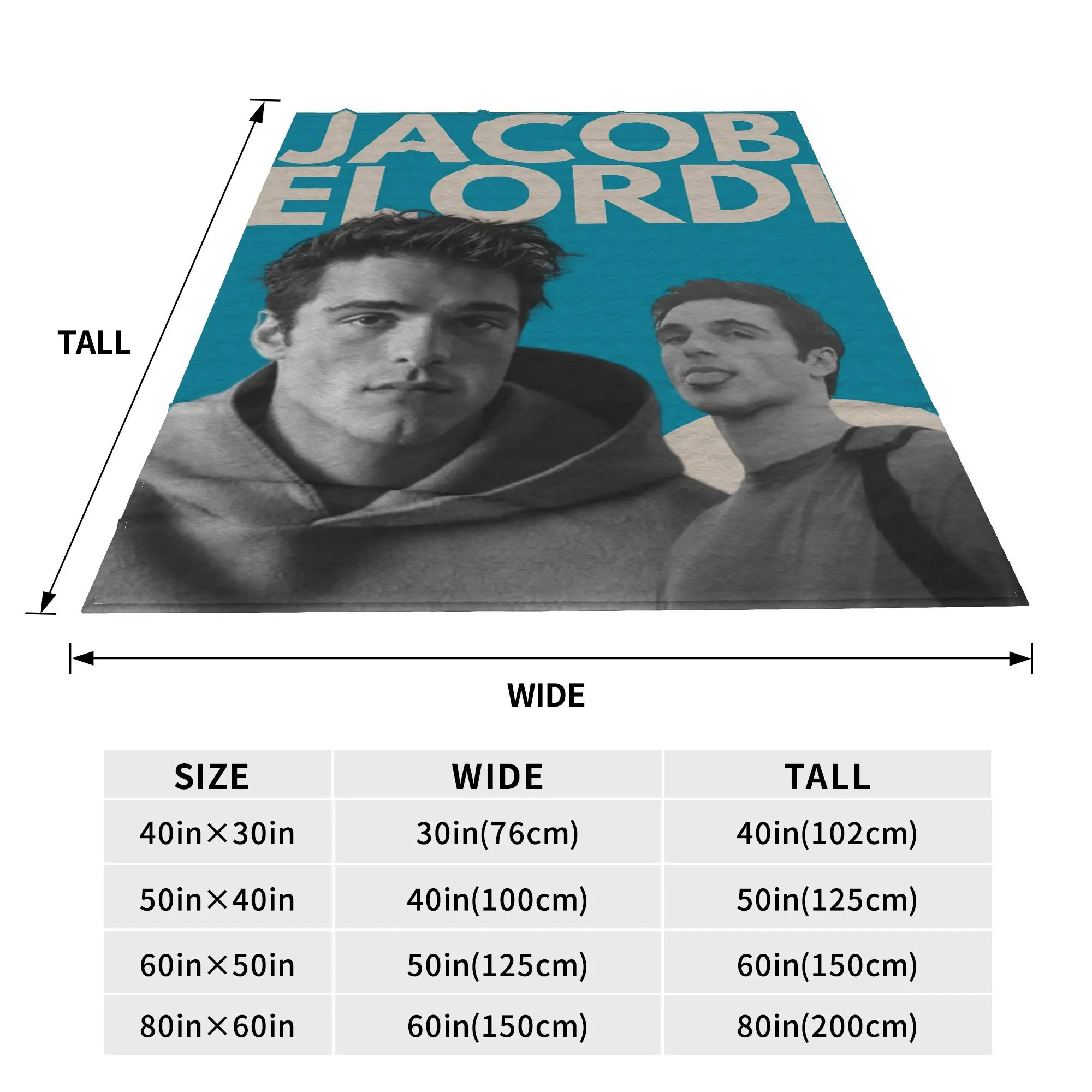 Flannel Throw Blanket Jacob Elordi Australian Actor Warm Plush Blankets Soft Bedspread for Bed Living room Home Picnic Couch