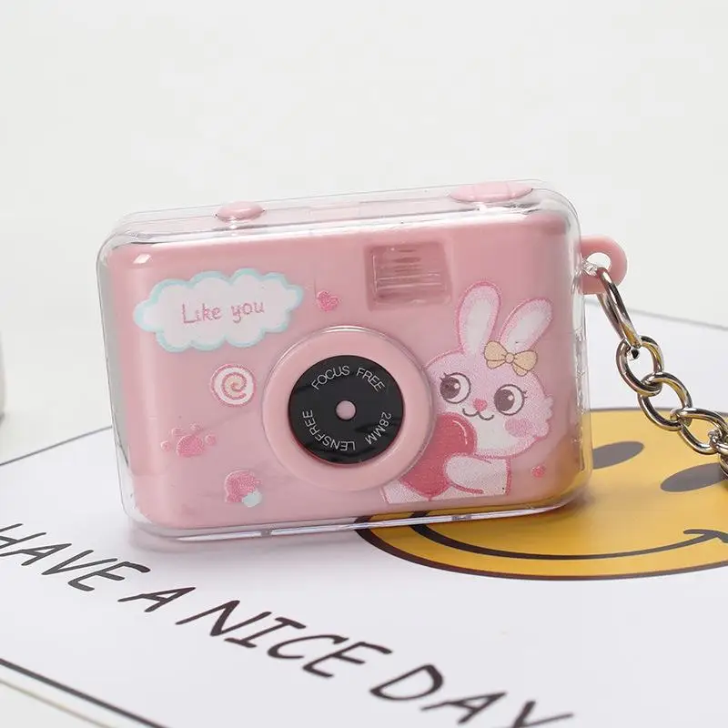 Sanrio Kawaii Keychain Cinnamoroll Melody Kuromi Key Ring Camera Pochacco Pendant LED Lighting Ornaments Jewelry Girl Gifts image 4