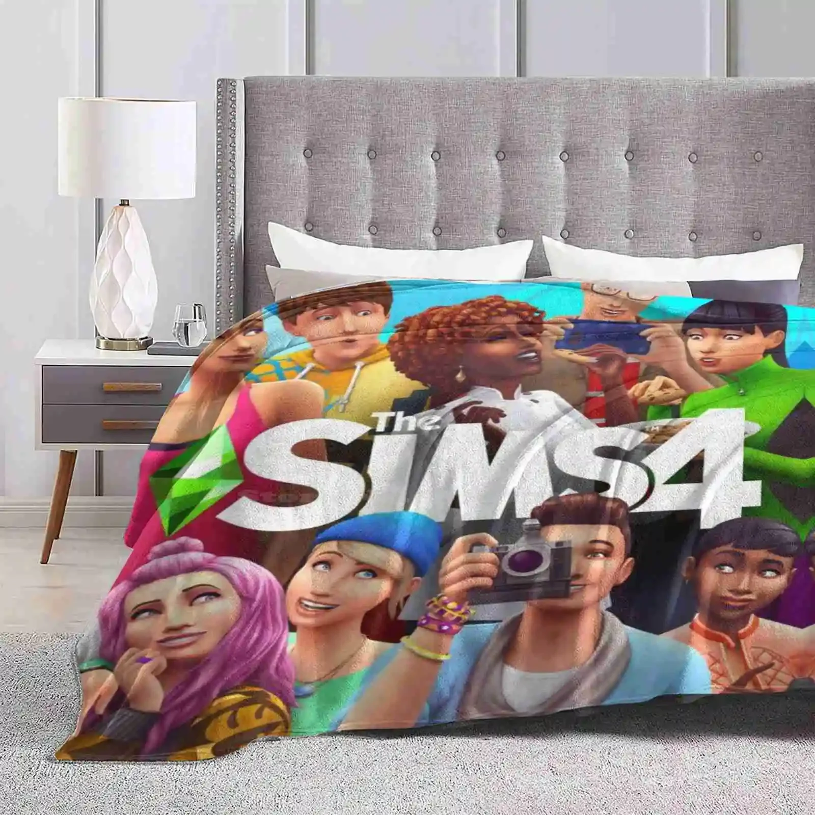 The Sims 4 Video Game Best Selling Room Household Flannel Blanket The Sims 4 Plumbob The Sims 3 The Sims 2 Gaming Ts4