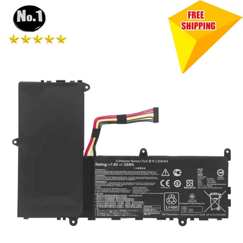 WHOLESALE New C21N1414 GENUINE QUALITY Laptop Battery for Asus Sicongben Eeebook X205T X205TA F205TA 7.6V 38Wh
