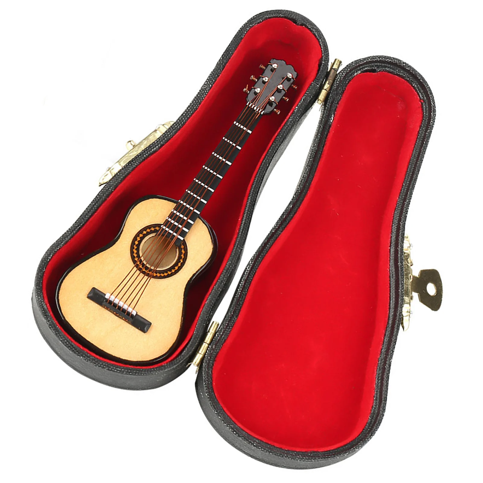 Modèle de guitare miniature en bois, ornements musicaux, artisanat, décoration d'intérieur, modèle de guitare décoratif