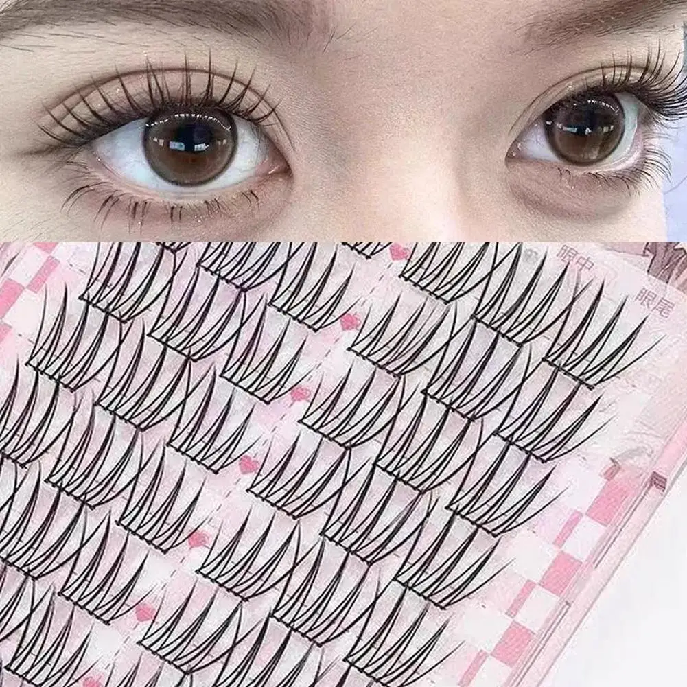 Glue-free False Eyelashes Self-adhesive DIY Clusters Eyelash Comic Natural Thick Long Lashes Enlarge Eyes Beauty Tool