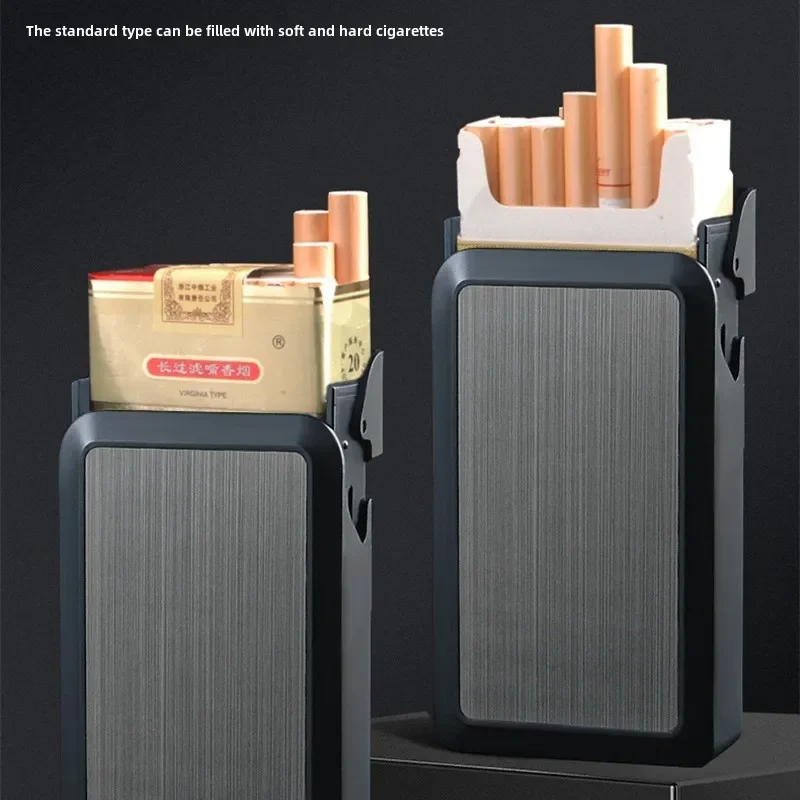 

2024 New Aluminum Alloy Sliding Cigarette Case - Holds 20 King Size Cigarettes, Compact Durable Metal Smoke Holder for Travel
