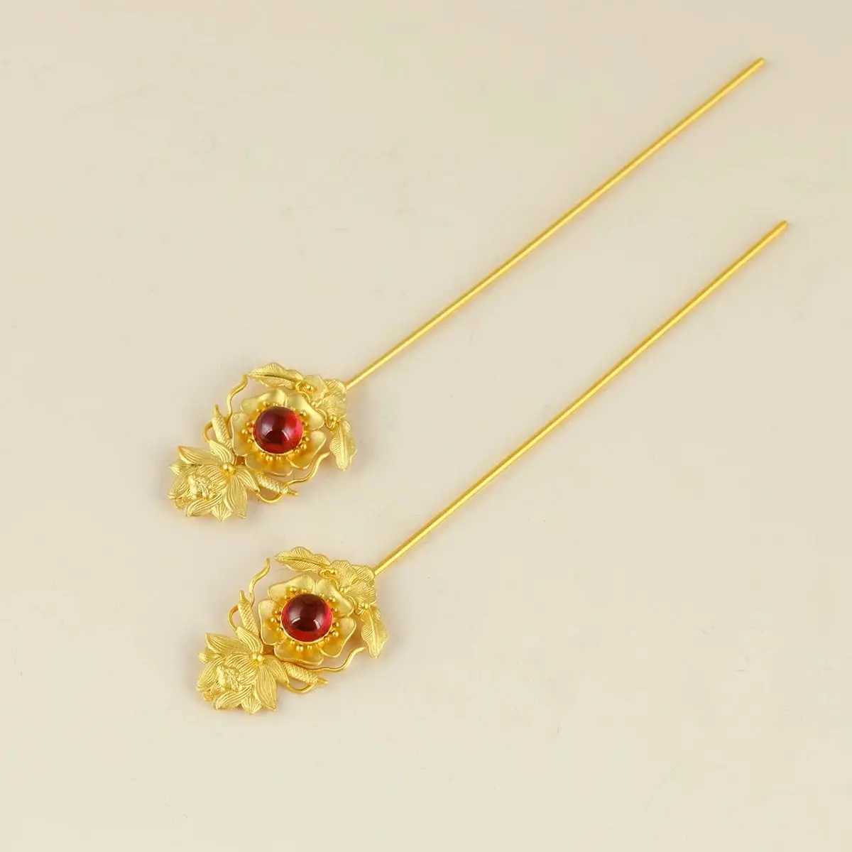 

Женская латунная позолоченная заколка для волос в античном стиле, новая китайская стильная заколка Hanfu, высококачественная простая заколка для волос династии Мин, подарок лотоса