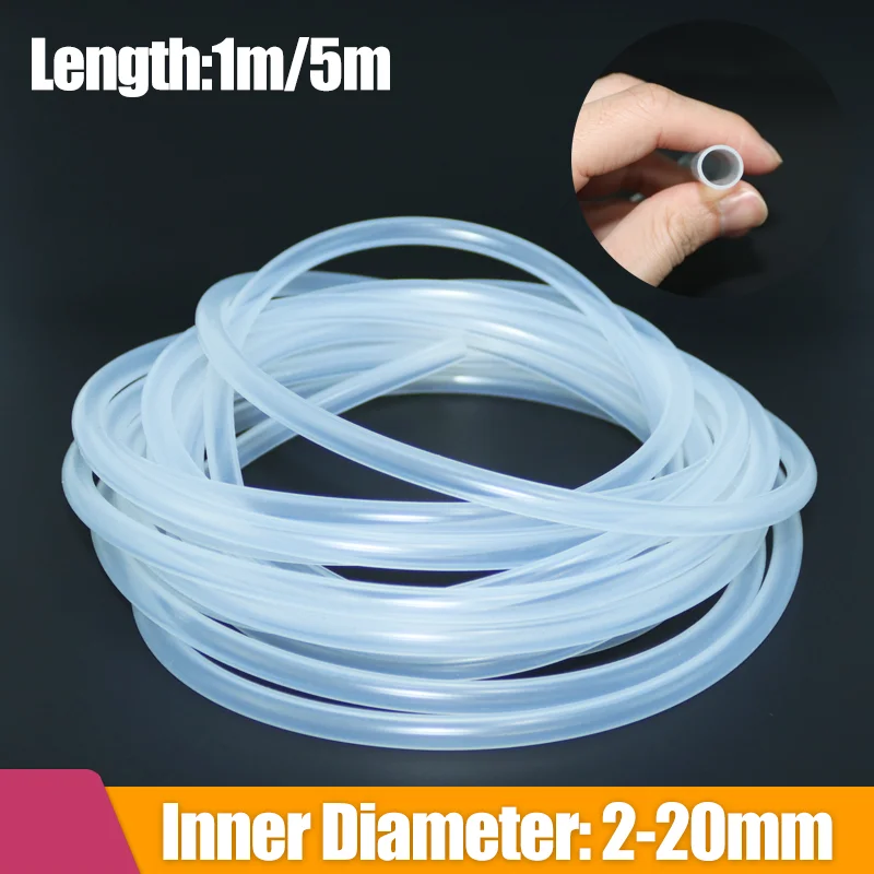 5/1M Silicone Hose Transparent Flexible 2 4 6 8 10 12 14mm Food Grade Tube Pipe Temperature Resistance Nontoxic Garden Aquarium