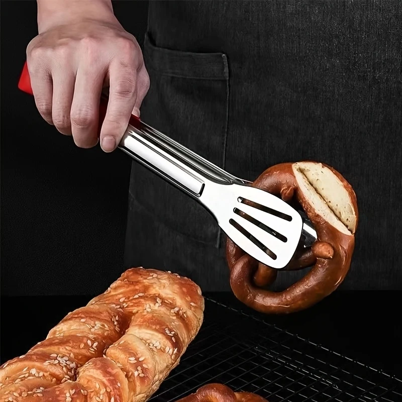 1Pack Thickened Stainless Steel Anti-Scald Food Tongs BBQ Camping Multifunctional Seamless Kitchen Clip