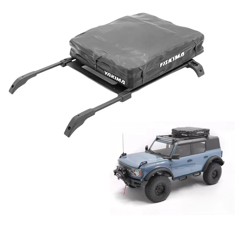 

1/10 Rock Crawler truck Roof Rack + tents bag. Traxxas trx4 Chassis 2021 bronco. Remote Control car. RC Toys