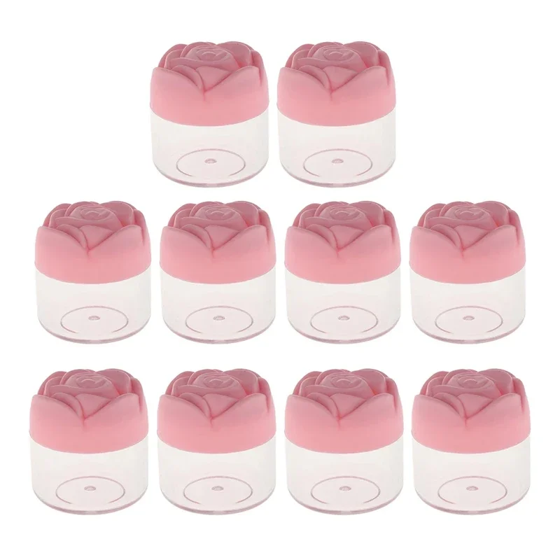 Envases de plástico para cremas faciales, botes rellenables con tapa de rosca en forma de rosa, botes vacíos para maquillaje, 10 unidades, 20g