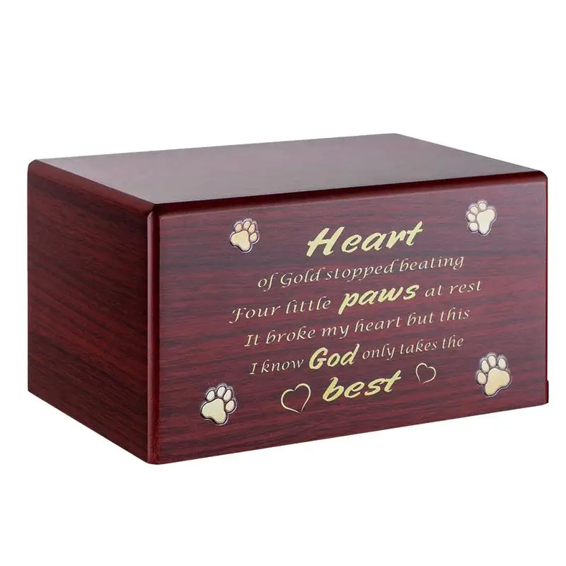 

Wood Pet Cremation Box Cat Memorial Keepsake Urns Dog Keepsake Storage Box Bone Ashes Casket Urn Living Room Desktop Decor