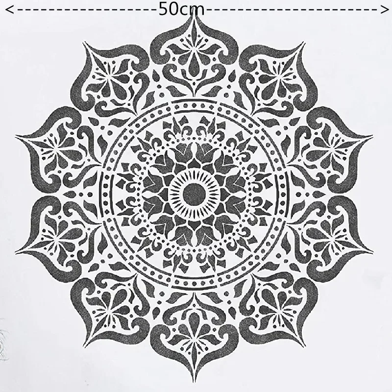 Imagem -06 - Molde de Mandala Artesanal Tamanho 50*50 cm Faça Você Mesmo Estênceis de Pintura Álbum de Fotos Estampado Cartão de Papel em Relevo em Madeira Tecido Parede