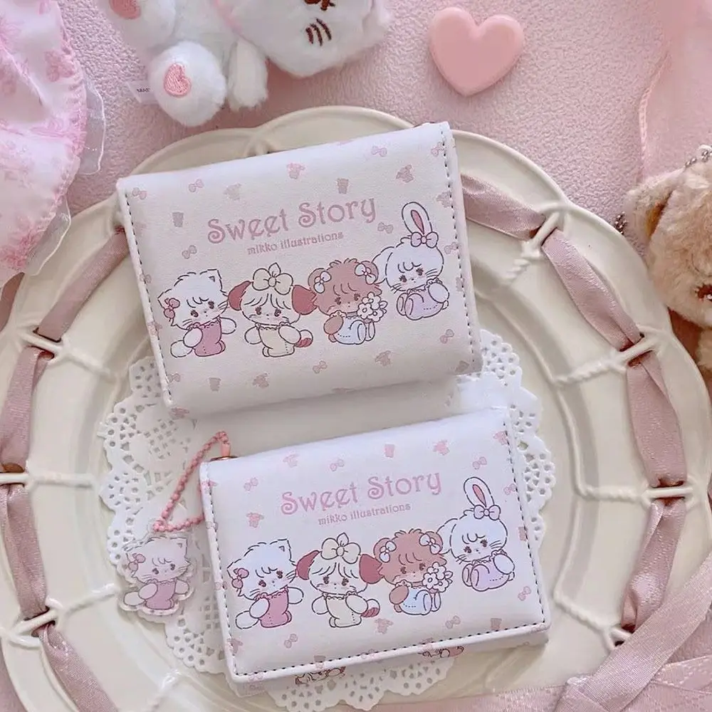 Portable PU Leather Short Wallet Cartoon Mikko Money Bag Coin Purse Women Girl