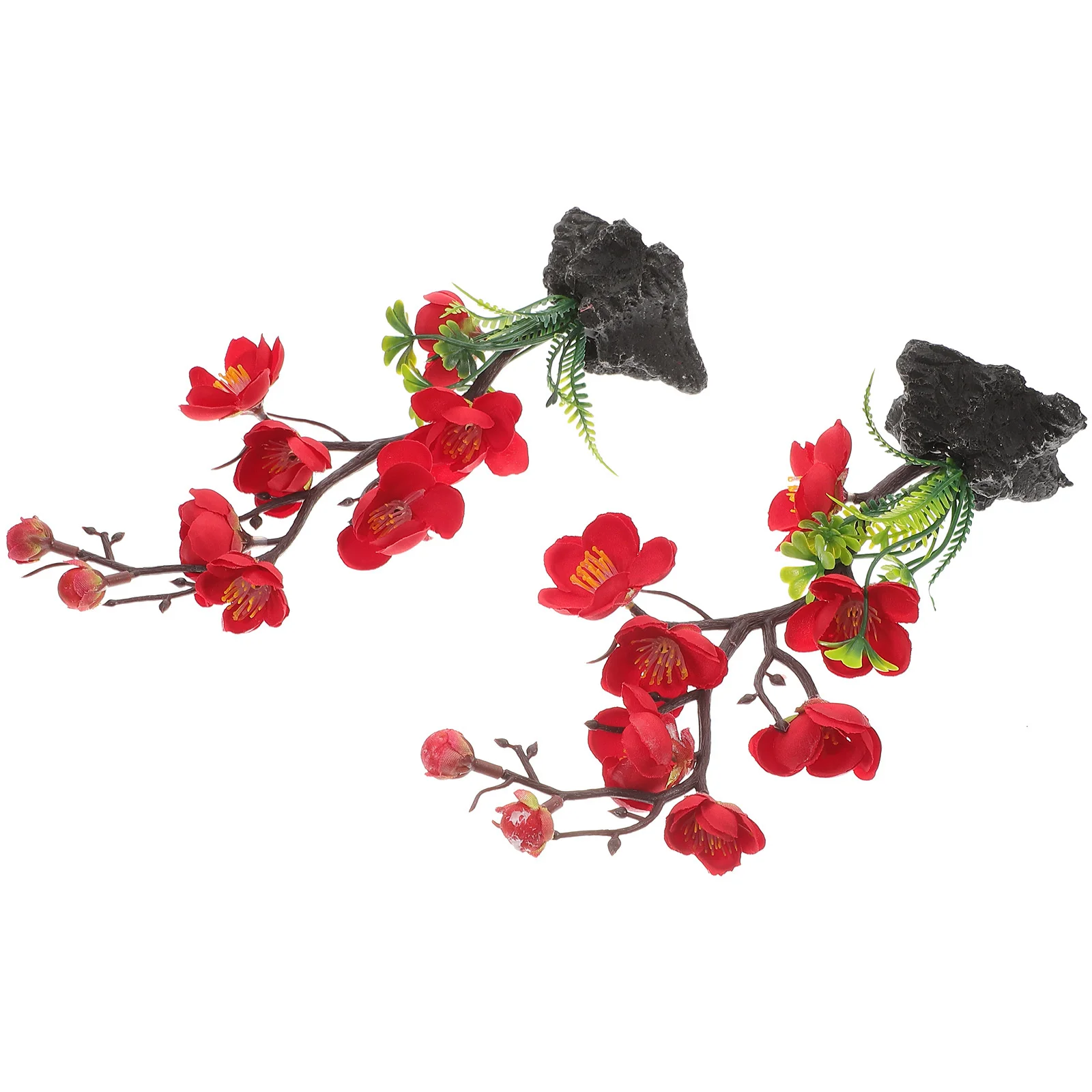 

2pcs Japanese Cold Dish Flower Decor Sashimi Plate Artificial Adornment Lifelike Green Plant Restaurant Supply Tabletop Ornament