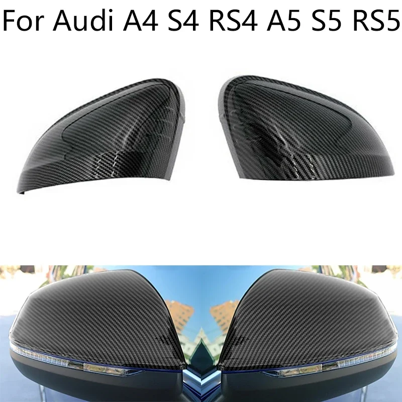 

For Audi A4 A5 B9 2017 2018 2019 S4 S5 RS5 allroad Quattro Car Rear View Side Mirror Covers Trim Cap Carbon Look accessories