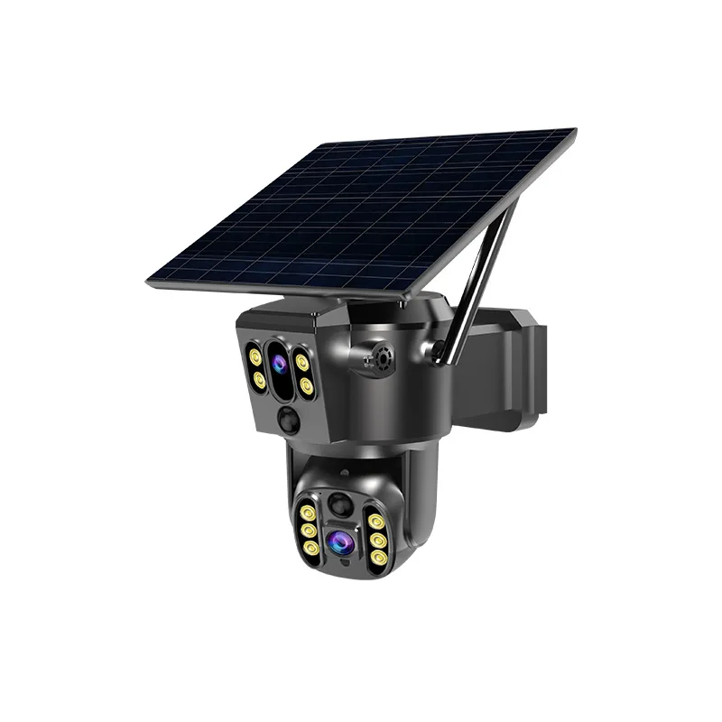 Double Head De Seguridad Exterior Solar Camera Integrated Solar Street Lights with Cctv Camera Solar Cctv Camera 4g Sim