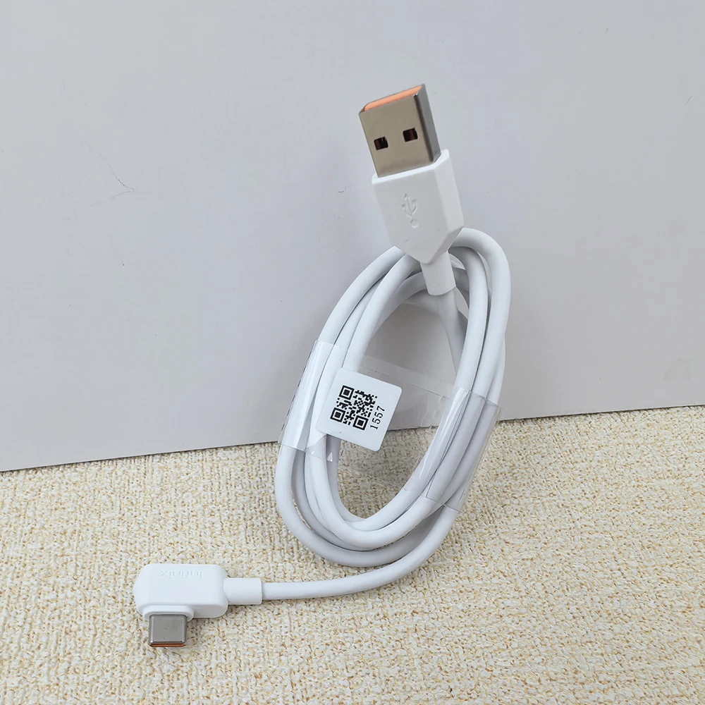 Original For Infinix Hot/Note 60 50 40 Pro+ 50S GT 30 20 10 Pro 33W 45W 90W Fast Charging Gaming Cable 90° Elbow Type C Data Cor