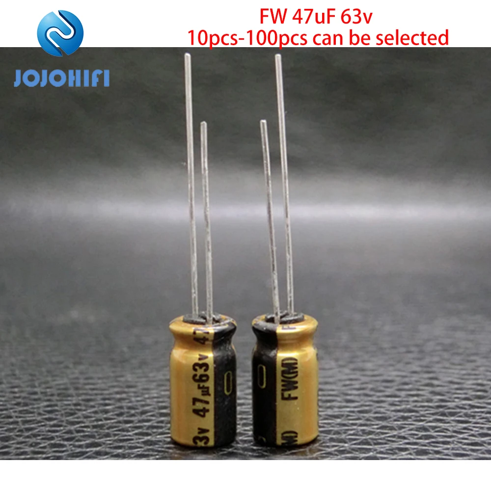 10pcs-100pcs Nichicon FW 47uF 63V 6.3X11mm 85℃ 63v 47uF Audio Fever Electrolytic Capacitors