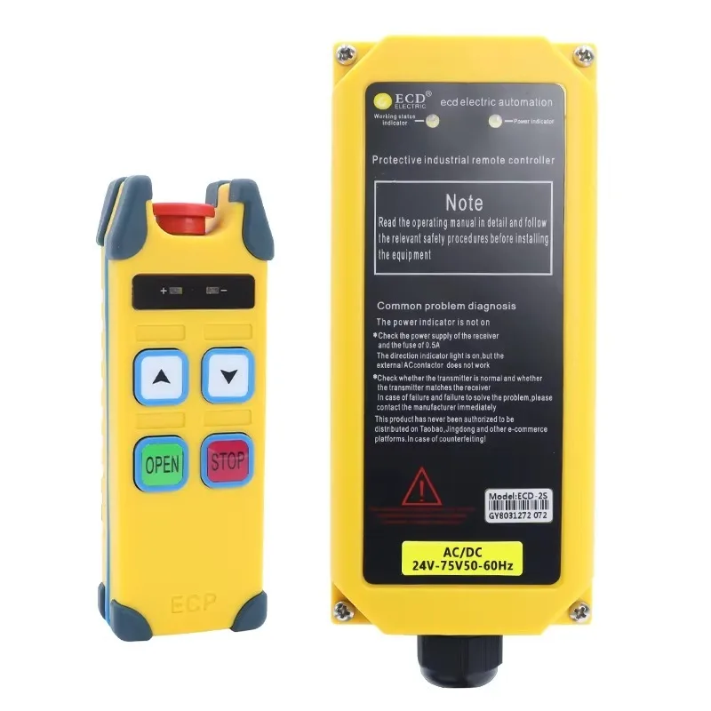 

ECD-2S 2 Single Speed Buttons Crane Industrial System 12V-65V 65V-440V Hoist Radio Wireless Rf Smart Remote Control Switch