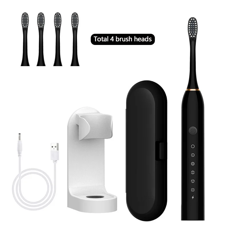 Electric Ultrasonic Toothbrush Six Speed Mode Home Soft Hair USB Charging Waterproof Adult Tooth Cleaner Automatic Couple Set