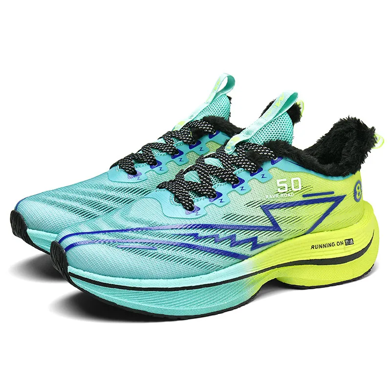 

Mens Sports Shoes Plush Warm Comfortable Breathable Couple Tennis Shoes Winter Daily Fitness Anti Slip Sneakers for Men Women