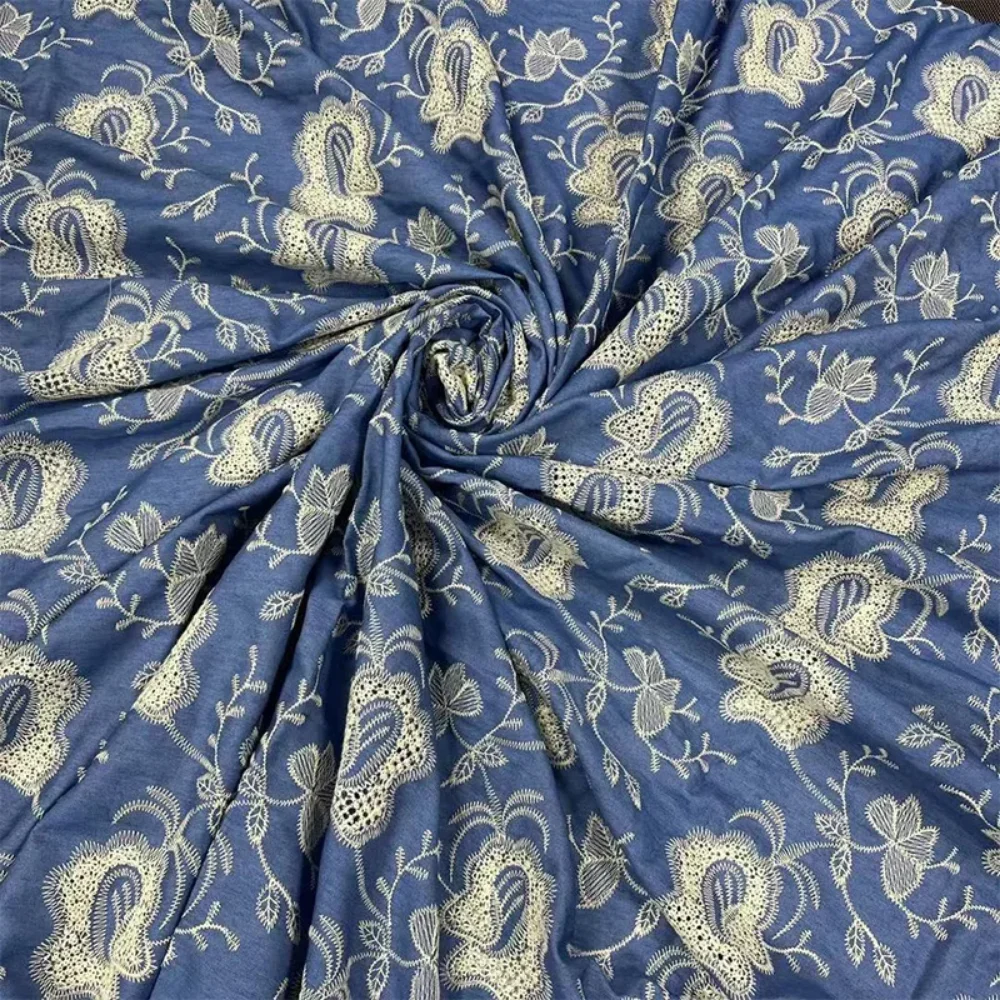 

Вышитая стираная джинсовая тонкая полиэстеровая хлопковая рубашка-каннибал, брюки, обувь, шапки, дизайн одежды «сделай сам», ткань, модная оптовая продажа