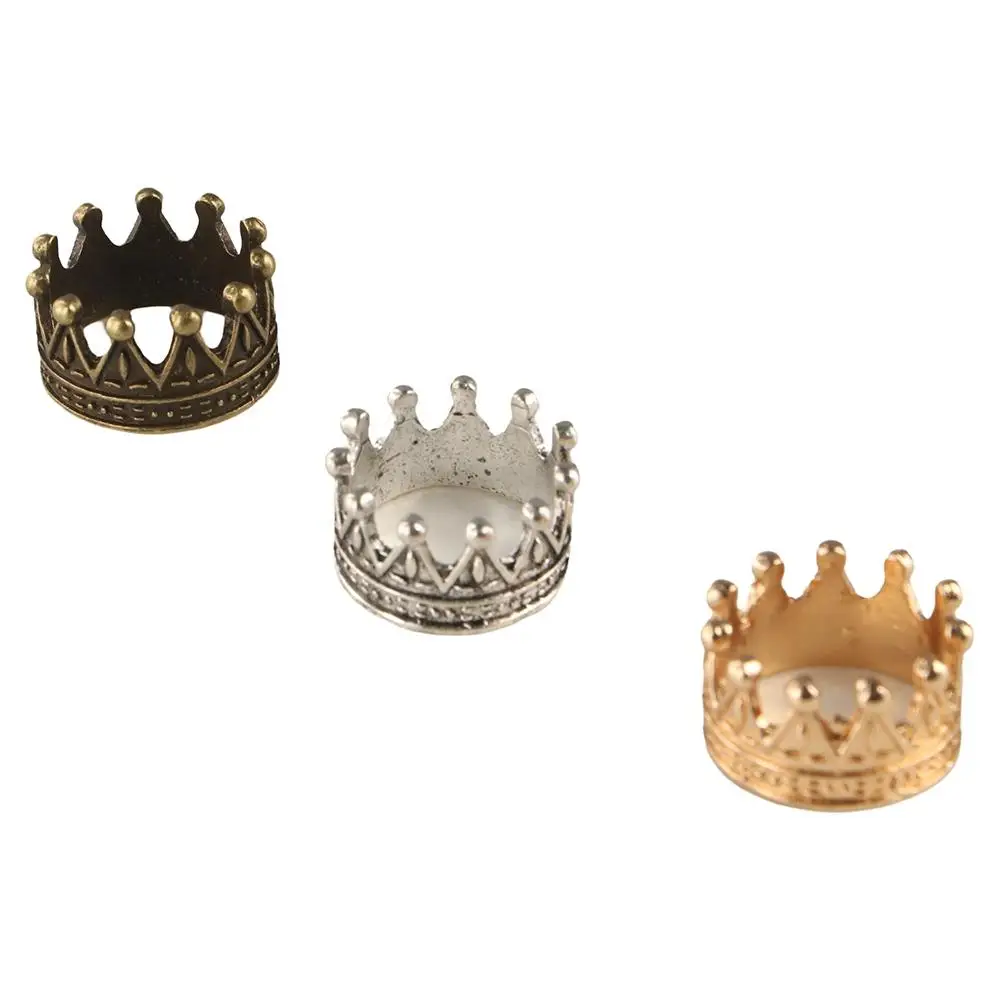 Modelo de brinquedos mini coroa de metal modelo decoração bronze dourado casa de bonecas em miniatura coroa de metal ornamentos de prata