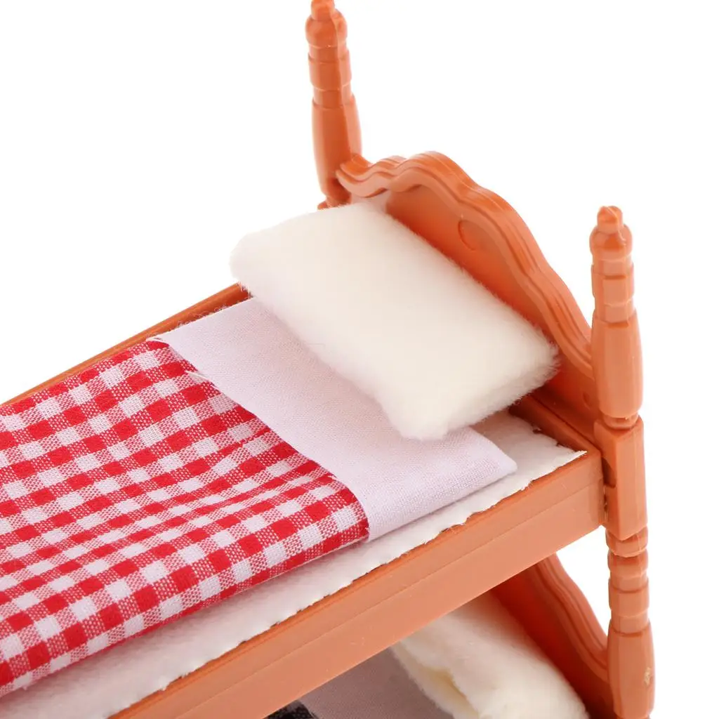 1:12 brinquedo casa de bonecas em miniatura quarto cama beliche modelo em escala brinquedo