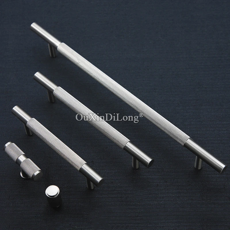 

Высококачественные 4 шт., твердые латунные рифленые Т-образные ручки для мебели, ручки для ящиков, ручки для шкафа, шкафа, комода, дверные ручки шкафа