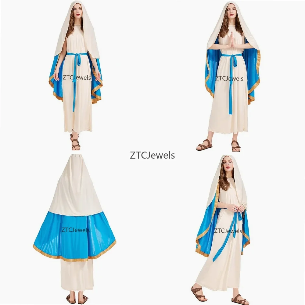 Sexy Madonna Nun Costume for Women Medieval Religious Role Play Cosplay Halloween Party Masquerade Outfit