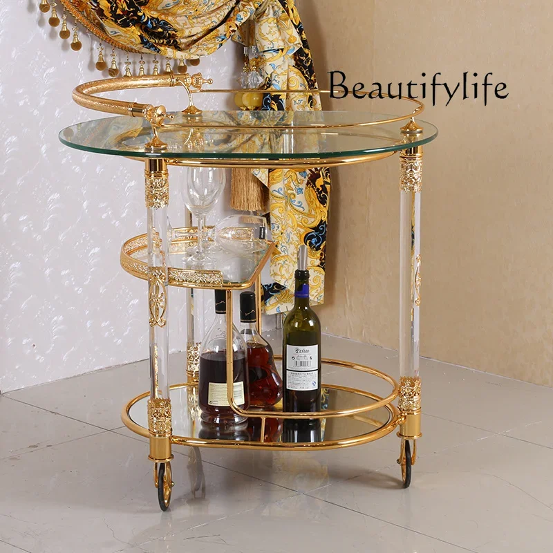 

Iu New Art Household Pure Copper Gold-plated Light Luxury Party Food Truck European Wedding Food Truck Restaurant