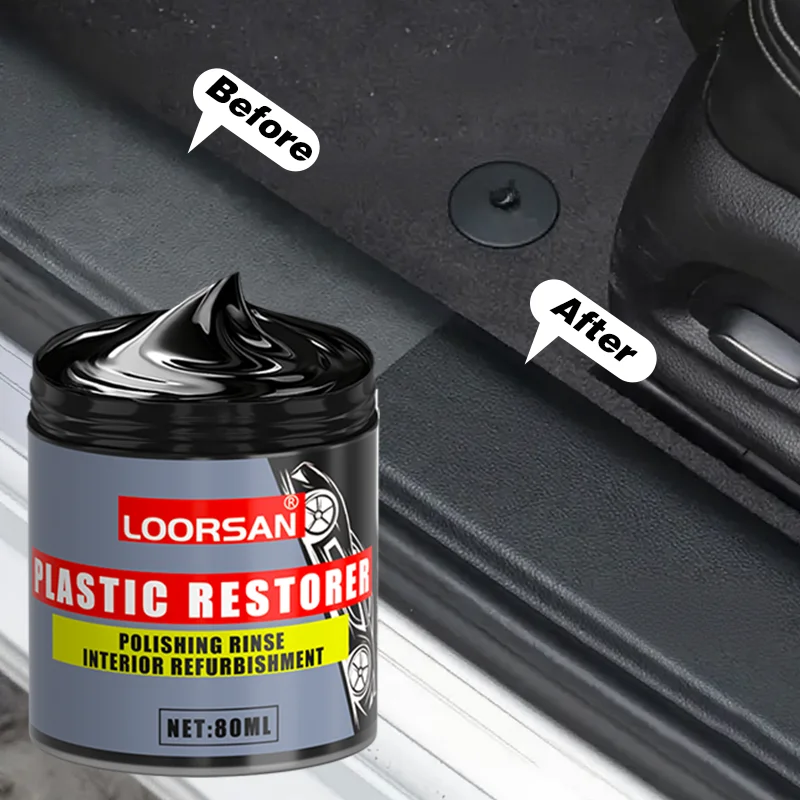 Kit di riparazione parafango in plastica, ripristino rapido della lucentezza, protezione, set per la cura dell'auto, include cera schiarente per pneumatici e crema riempitiva