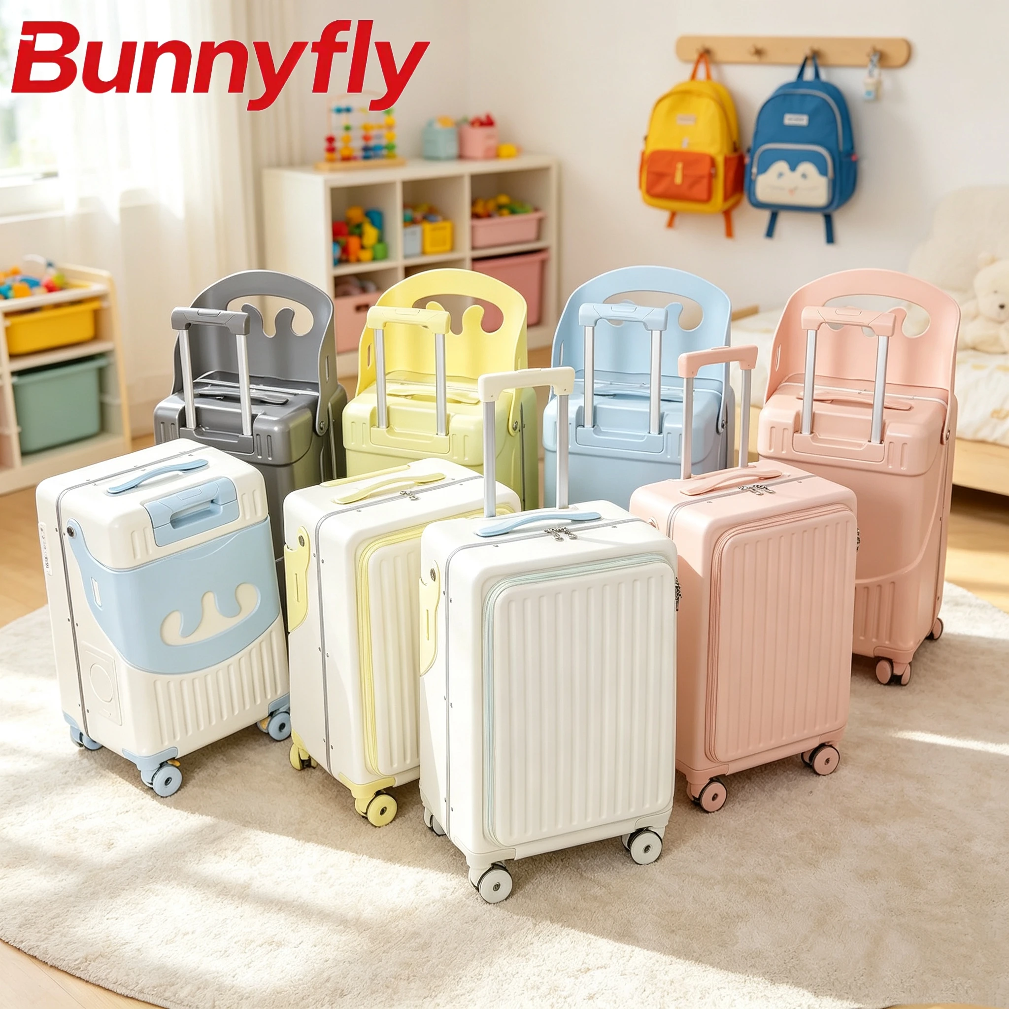 Tablet Accessories For Girls - BunnyFly Wide Handle Carry-On Luggage Aluminum