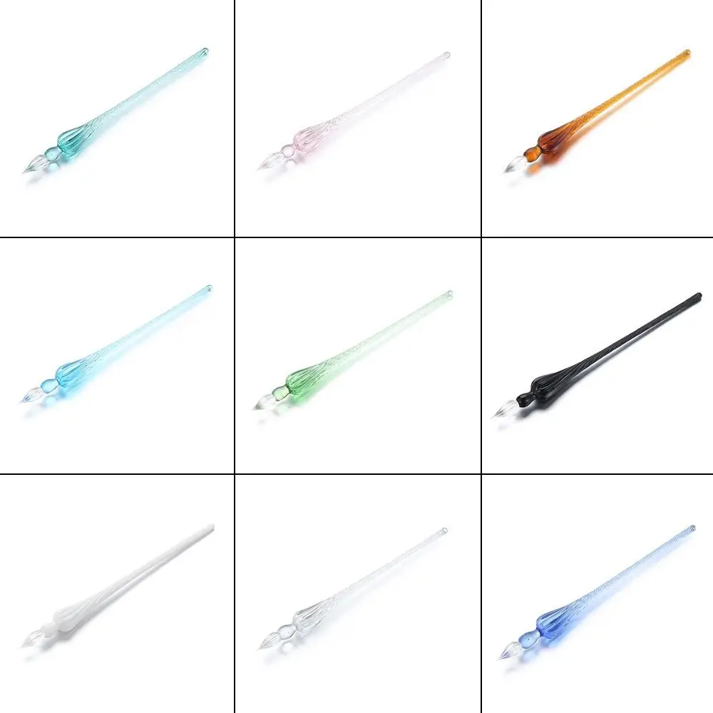 1PC Handmade Calligraphy Signature Dipping Filling Ink Fountain Pen Painting Supplies Glass Dip Pen