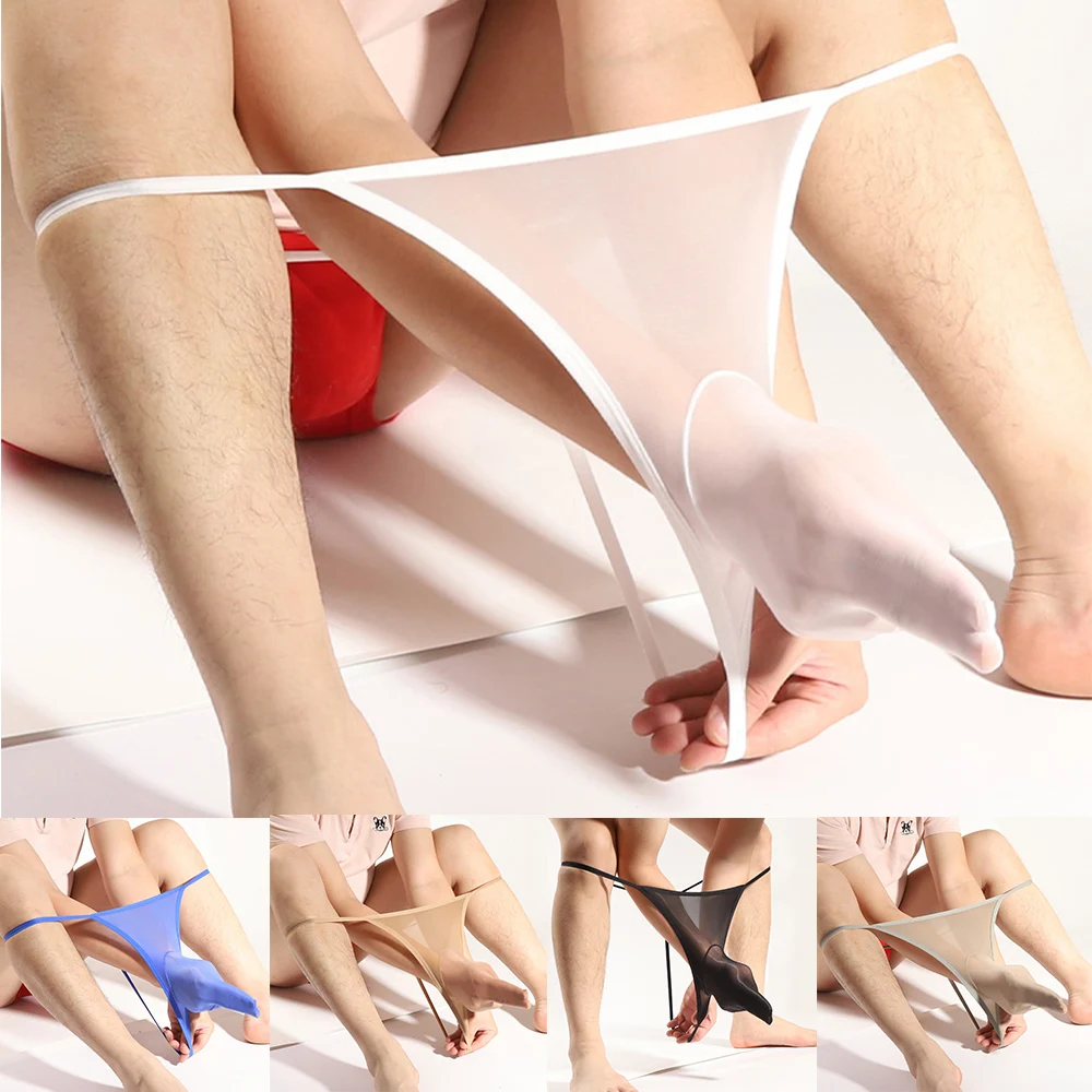 ผู้ชายตาข่ายยืดหยุ่น G-String กระเป๋าไม่มีรอยต่อกางเกงชาย Ultra Thin Sheer กางเกงเร้าอารมณ์ชุดชั้นในดูผ่านกางเกงชุดชั้นใน