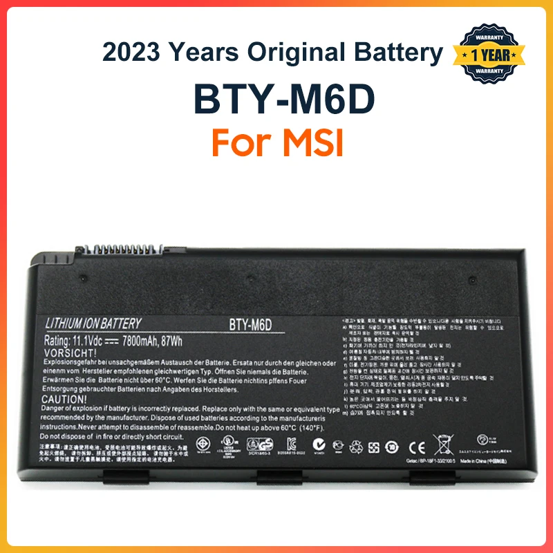 Imagem -01 - Bateria do Portátil para Msi Gt60 Gt70 Gx780r Gx680 Gx780 Gt780r Gt660r Gt663r Gx660 Gt680r Bty-m6d bateria do portatil para msi gt60 gt70 gx780r gx680 gx780 gt780r gt660r gt663r gx660 gt680r bty m6d 01