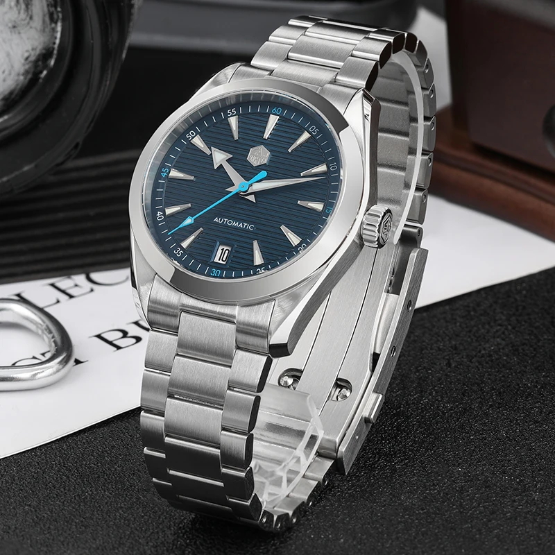 San Martin 38mm Chronometer Men Watch SN0113CW V2 ST2130 Automatic Movement Sapphire BGW9 Luminous Waterproof 100m Watches