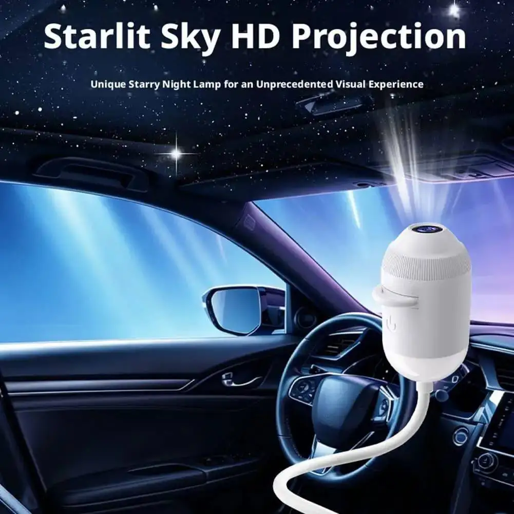 Flexible interior lights for bedroom cars, imported coated lenses high definition projection USB night light bulbs