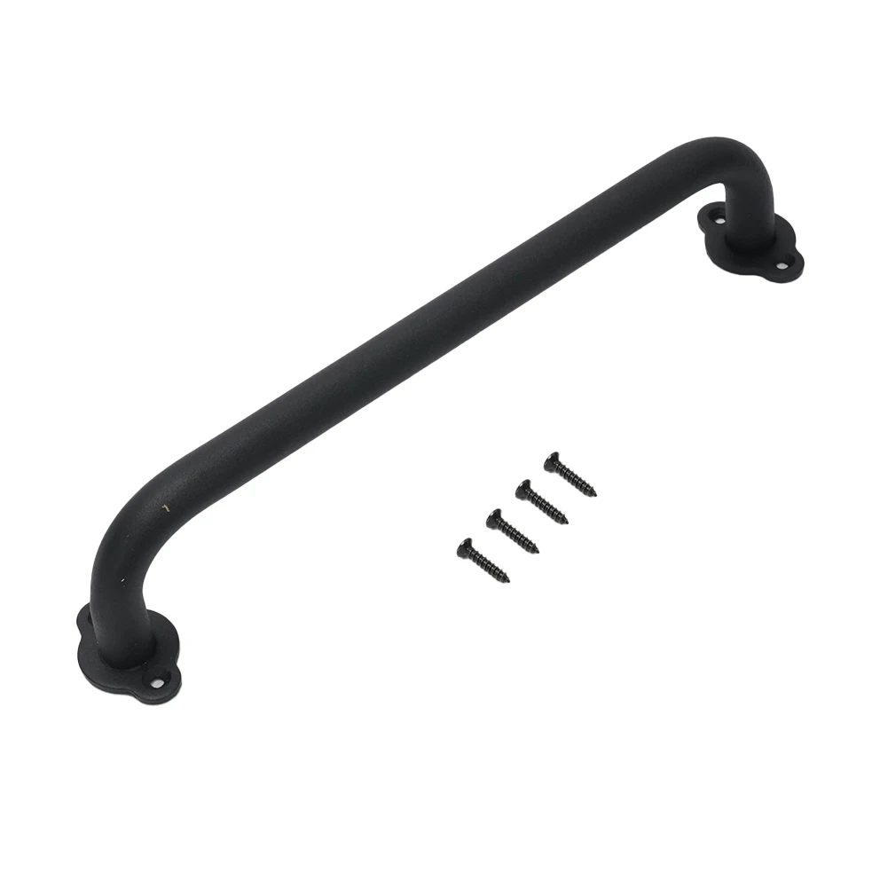Carbon Steel Barn Door Pull Handle with Rounded Solid Metal Grip Compatible with Standard Sliding Door Systems