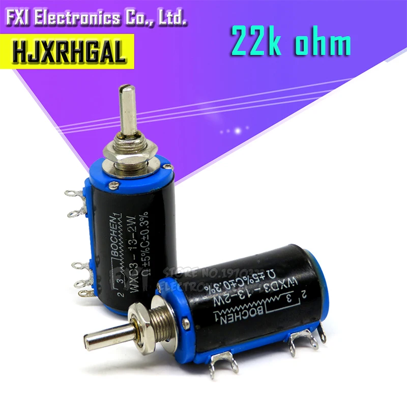 

2PCS WXD3-13-2W 22K ohm WXD3-13 2W Rotary side Rotary Multiturn Wirewound Potentiometer
