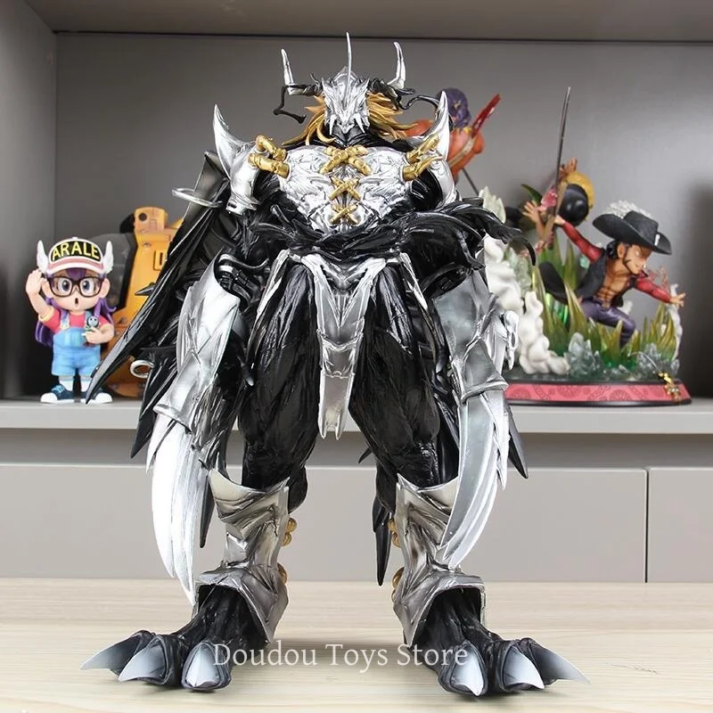 37cm Digimon Adventure Anime Figure Dark Battle Tyrannosaurus Beast Model Doll Eyes Can Emit Light Desk Decoration Ornament Gift