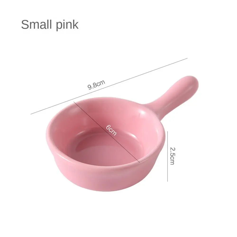 1Pcs Mini Ceramic Sauce Plate with Handle Super Cute Tray Seasoning Dish Condiment Plate Sushi Soy Snack Dipping Home Bowl