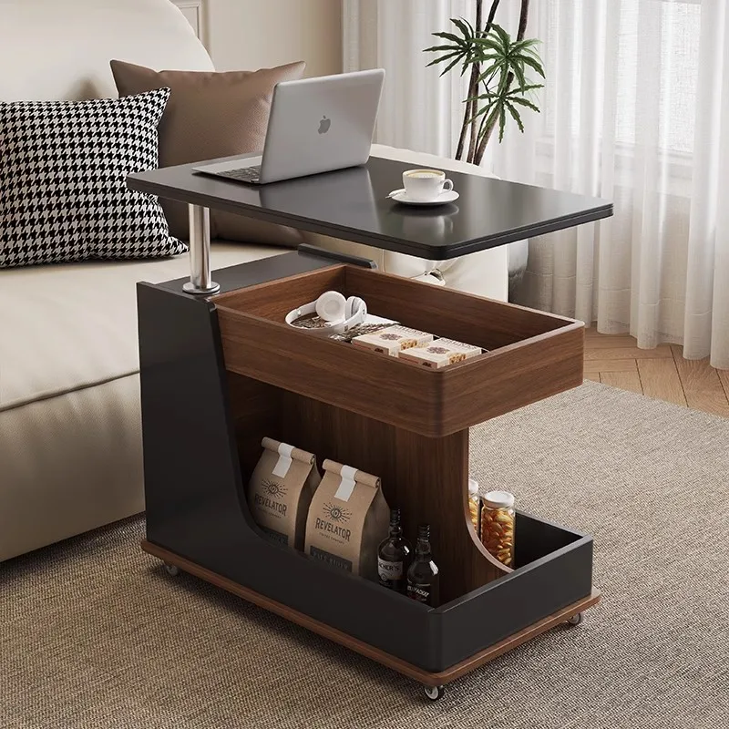 Lusso leggero, senso di fascia alta, tavolino accanto al divano mobile, soggiorno con ruote, carrello elevatore, tavolo da tè, mobile laterale