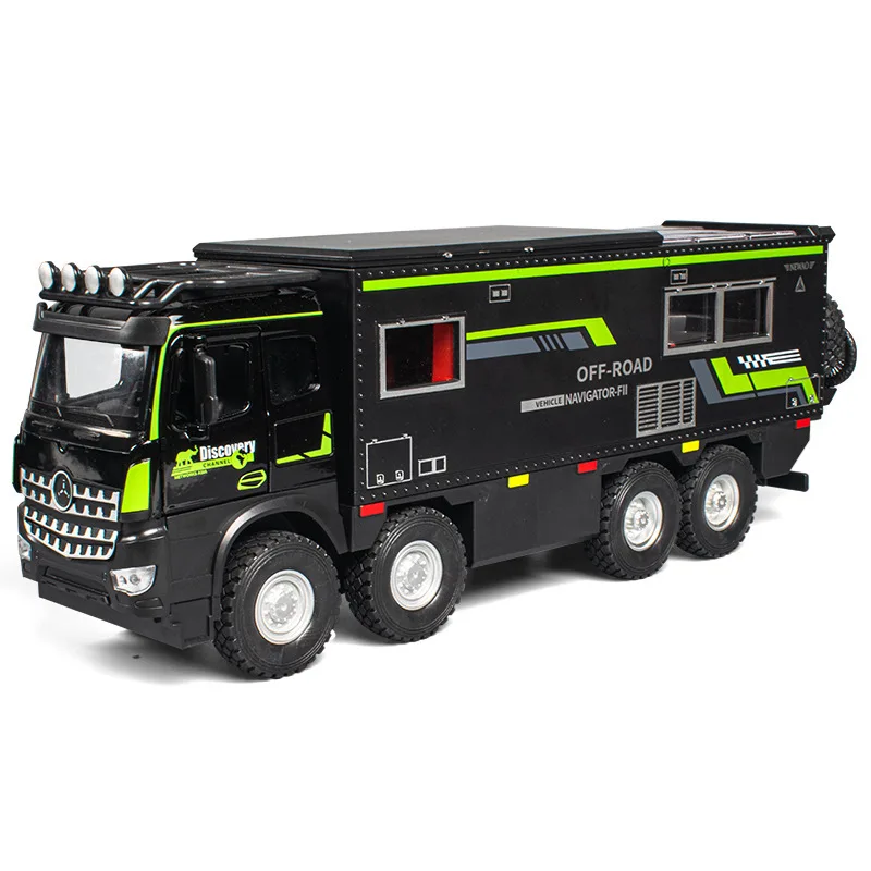 Simulation 1/18 Alloy Nomadison RV Model Pull-Back Sound and Light Toy Car Simulation Camping Vehicle Children Boy Gift