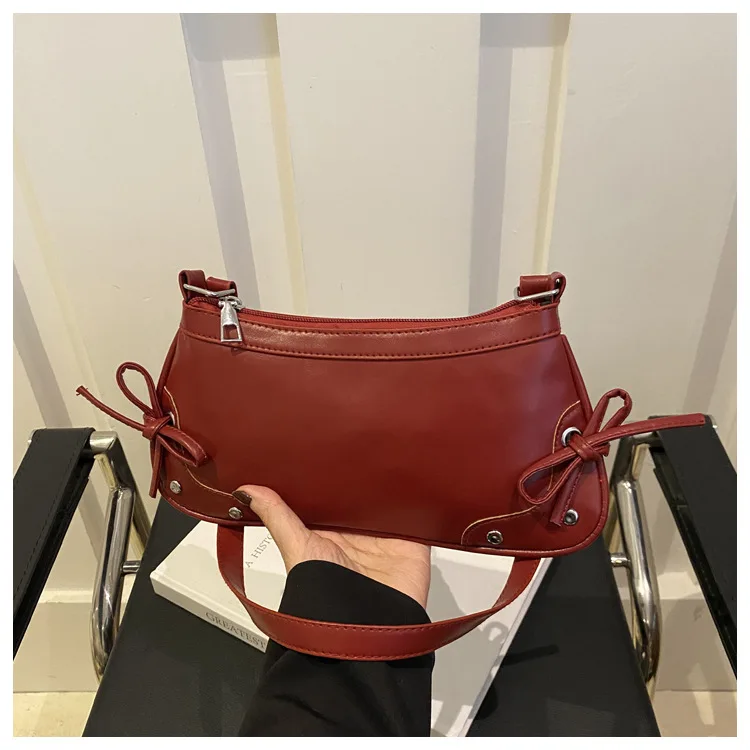 Neue Achselhöhle Tasche Trendy Schulter Tasche für Frauen Süße Doppel Bogen Handtasche Damen Tasche Retro Mode Weibliche Leopard Print Schulter Tasche – Detail 40