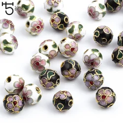 Abalorios de esmalte de cobre para fabricación de joyas, accesorios de bricolaje para mujer, cuentas espaciadoras de Cloisonne, venta al por mayor, M502, 8mm, 10mm, 12mm