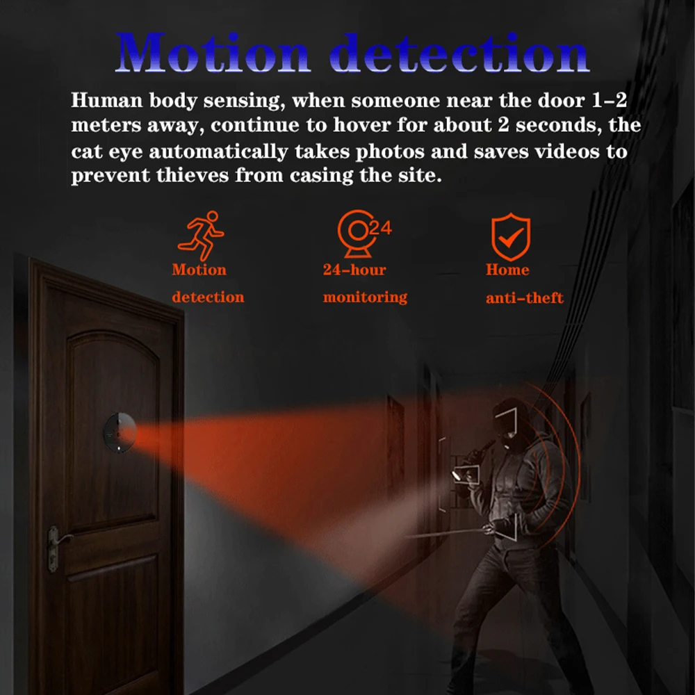 Tuya Door Camera WiFi Eye 2.4 G 2MP Infrared Light Intercom Door Cameras 5000mAh Battery Wireless Video Doorbell Camera