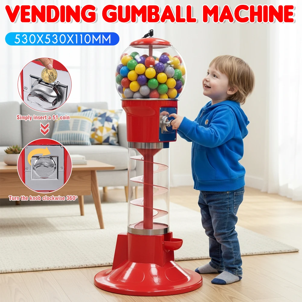 

Coin Operated Kids Toys Vending Machine Large Capacity Capsule Dispenser for Candy Bouncy Ball Shopping Mall Commercial Decor ﻿