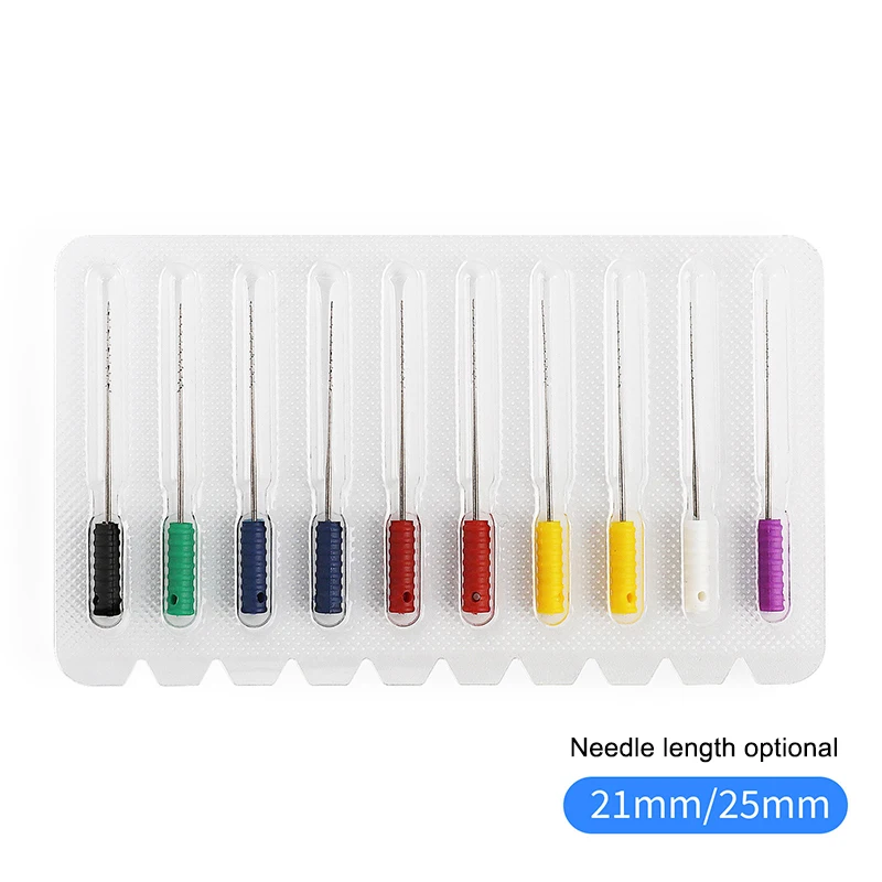 10pcs/Pack Dental Root Canal Cleaning Smooth Needle Dental Square Broaches Barbed For Root Cleaning