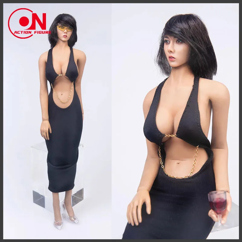 

1/6 TYM148 Female Sexy Evening Dress Long Skirt Model Fit 12'' TBL PH JIAOU Female Soldier Action Figure Body Dolls