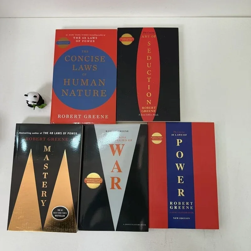 5 Libros/Set: Las 48 Leyes del Poder, La Ley de la Energía Enfocada, Serie Concisa de la Tentación, 5 Volúmenes, Versión en Inglés