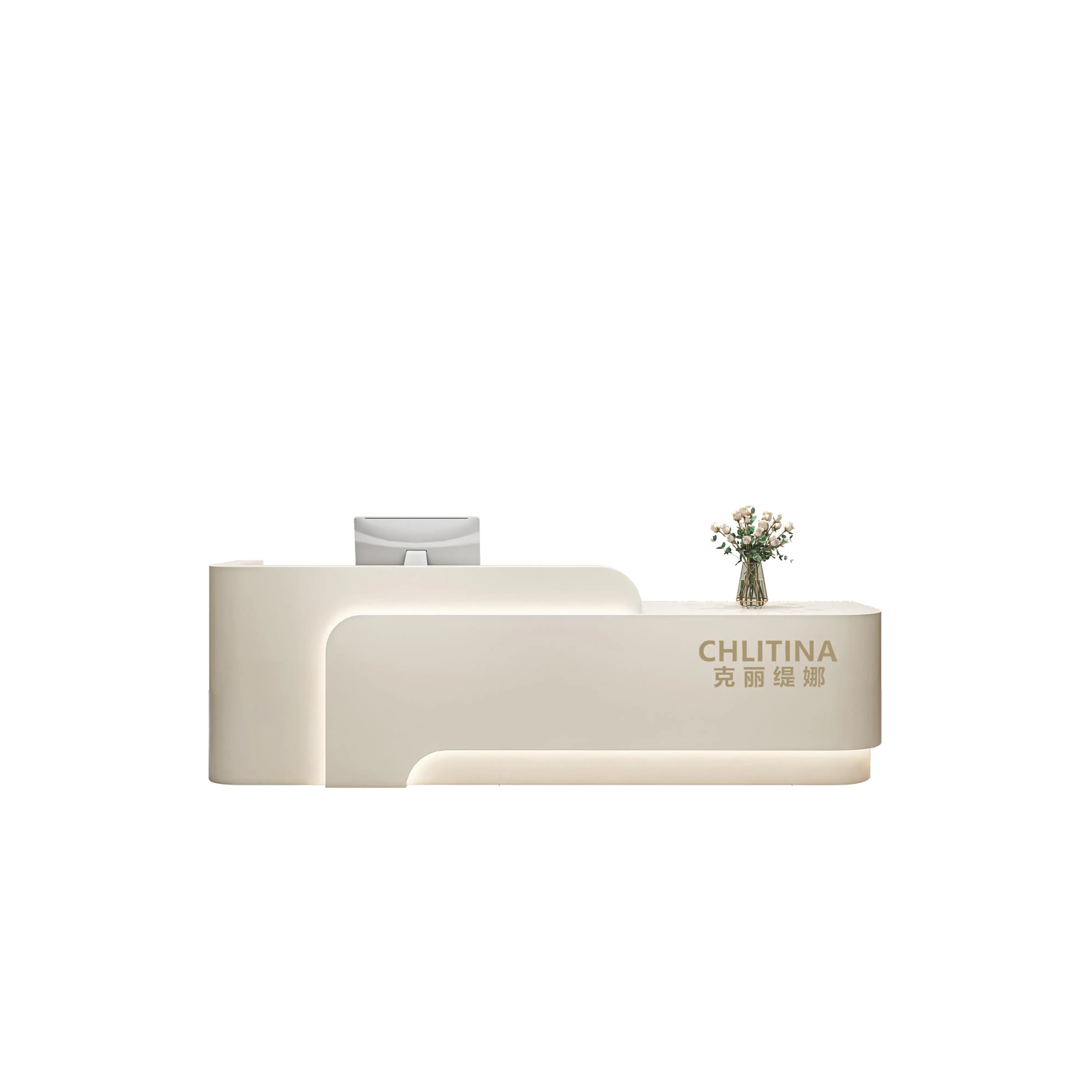 Machine à écrire bureau De réception Infodesk blanc exécutif bureau De réception industriel complet Mostrador De Tienda meubles De réception